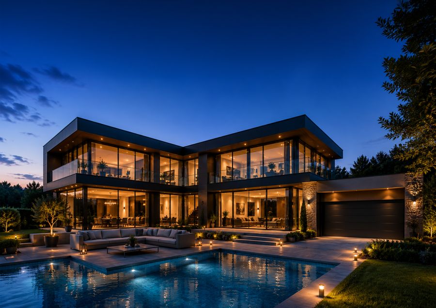 Asır Cam Alüminyum modern villa cam cephe uygulaması
